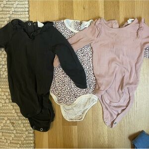 H&M long sleeve onesies, size 6-9mos. Purchase one for $5 or all three for $10